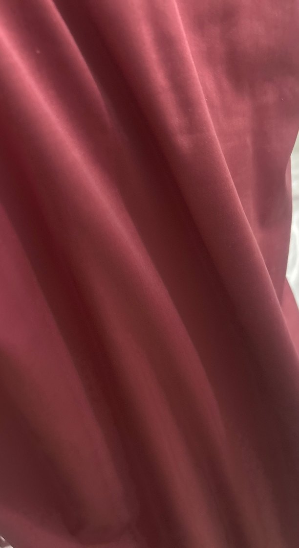 Bordo Drapeli Straplez Midi Elbise - Görsel 4