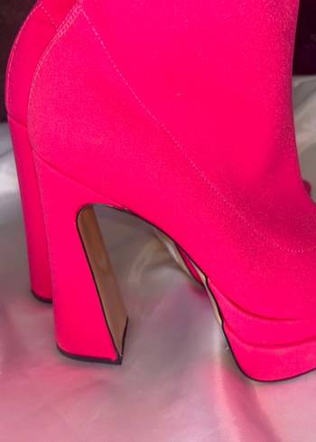 Pembe Stiletto Topuklu Kadın Bot - Görsel 6