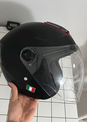 Siyah Biker Motosiklet Kaskı Şeffaf Vizörlü - Görsel 4