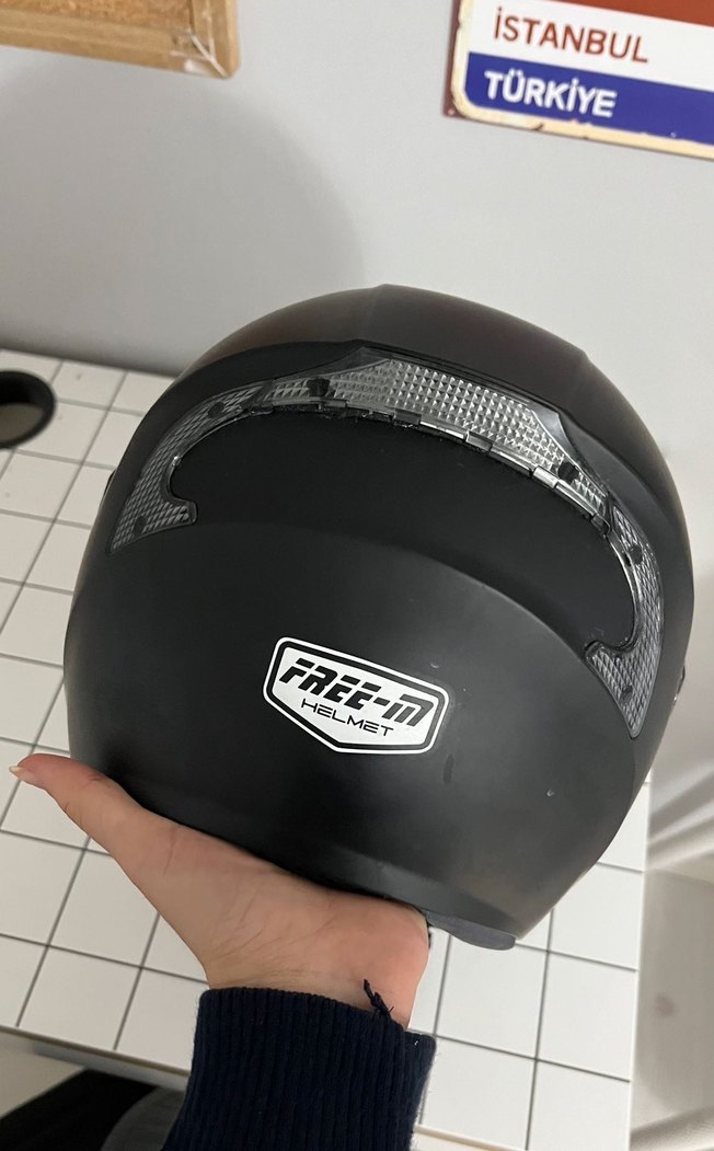 Siyah Biker Motosiklet Kaskı Şeffaf Vizörlü - Görsel 3