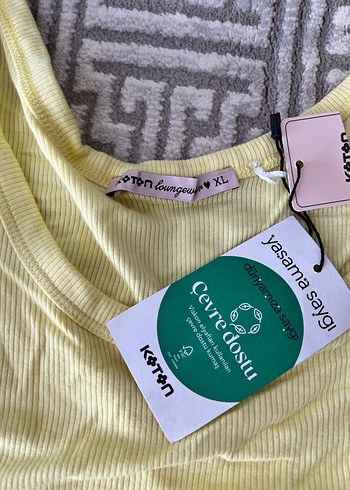 KOTON MARKA Sarı Baskılı Kadın Pijama Takımı - Görsel 2