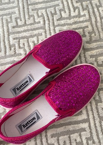 Kız Çocuk Pembe Simli Spor Ayakkabı - Görsel 3