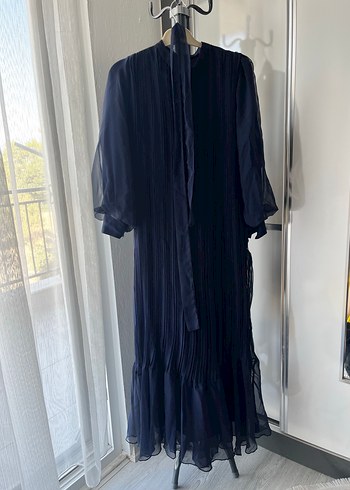 Lacivert Uzun Kadın Elbise - Görsel 2