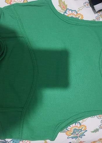 Yeşil Atlet Crop ipli