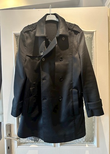 Siyah Erkek Trençkot - Görsel 2