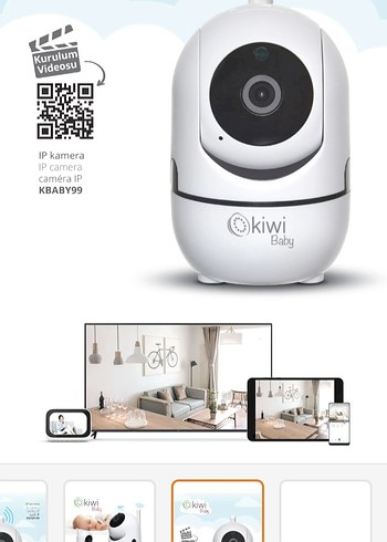 Beyaz ve Gri Bebek Kamerası - Kiwi - Görsel 2