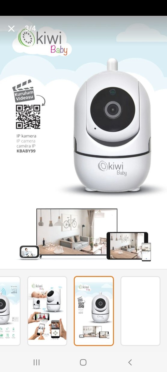 Beyaz ve Gri Bebek Kamerası - Kiwi - Görsel 2