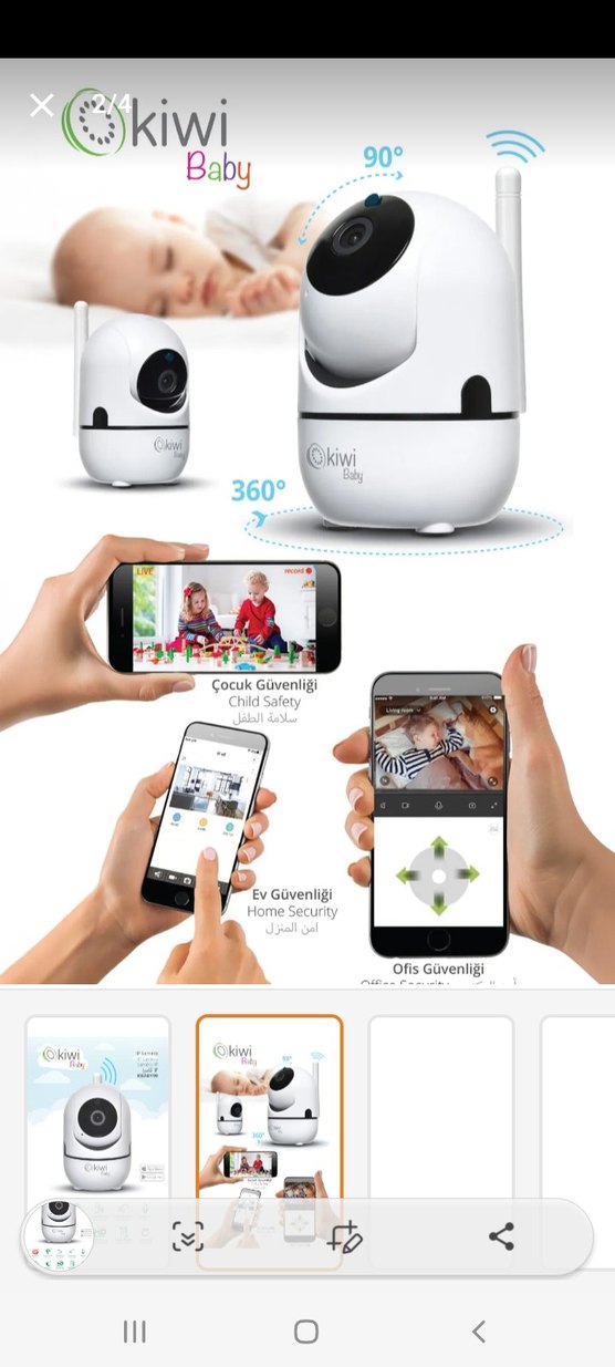 Beyaz ve Gri Bebek Kamerası - Kiwi - Görsel 3