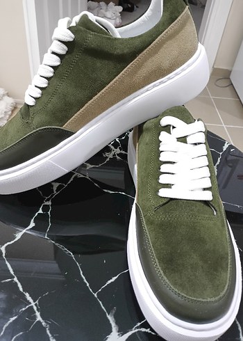 Yeşil Süet Bağcıklı Sneakers HOTİÇ - Görsel 2