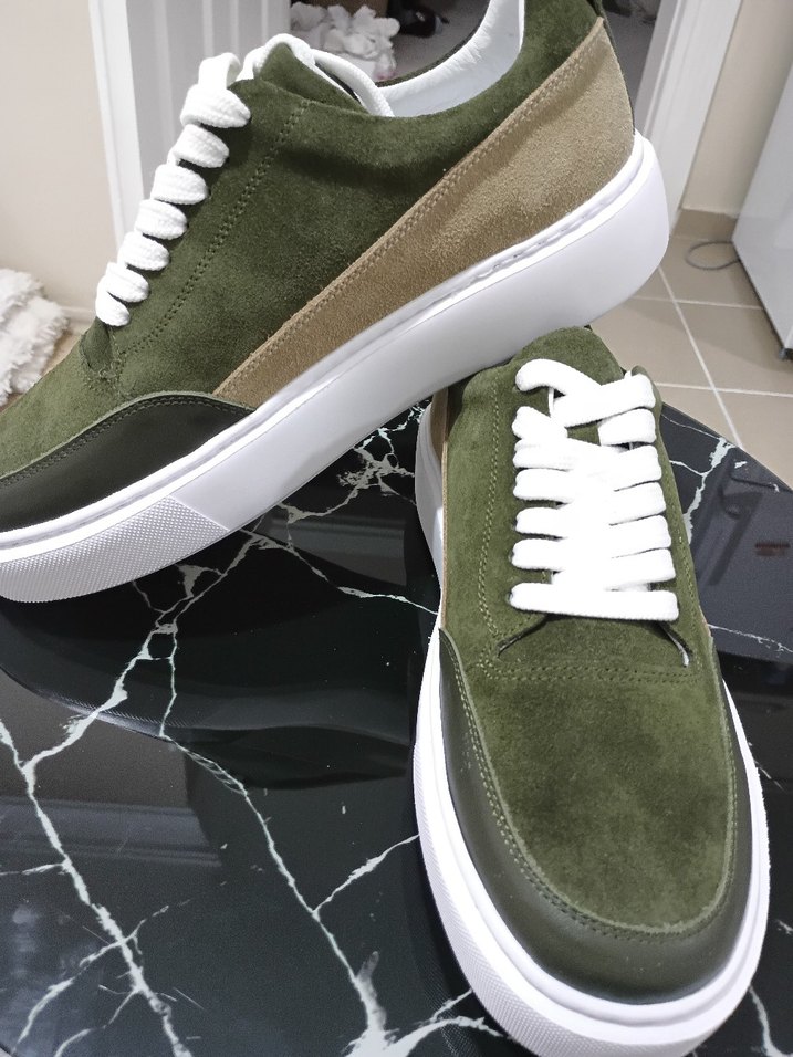 Yeşil Süet Bağcıklı Sneakers HOTİÇ - Görsel 2
