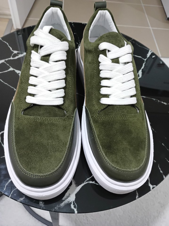 Yeşil Süet Bağcıklı Sneakers HOTİÇ - Görsel 3