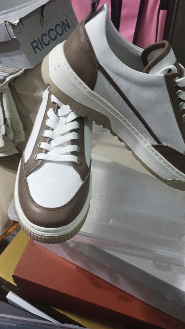Hottiq Beyaz Kahverengi Bağcıklı Sneaker HOTİÇ — görsel 4/6