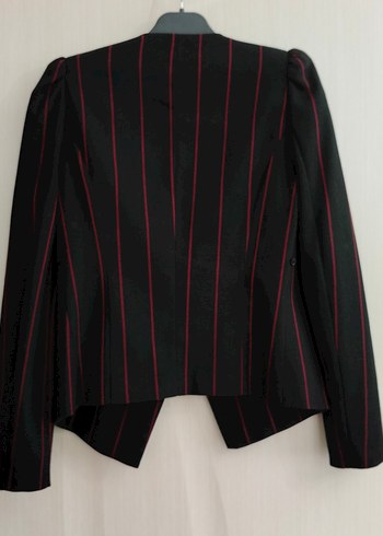 xs Beden siyah Renk Kadın Siyah Çizgili Midi Blazer Ceket