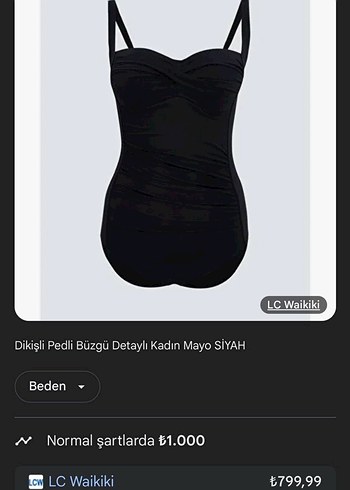 LC Waikiki Siyah Kadın Mayo