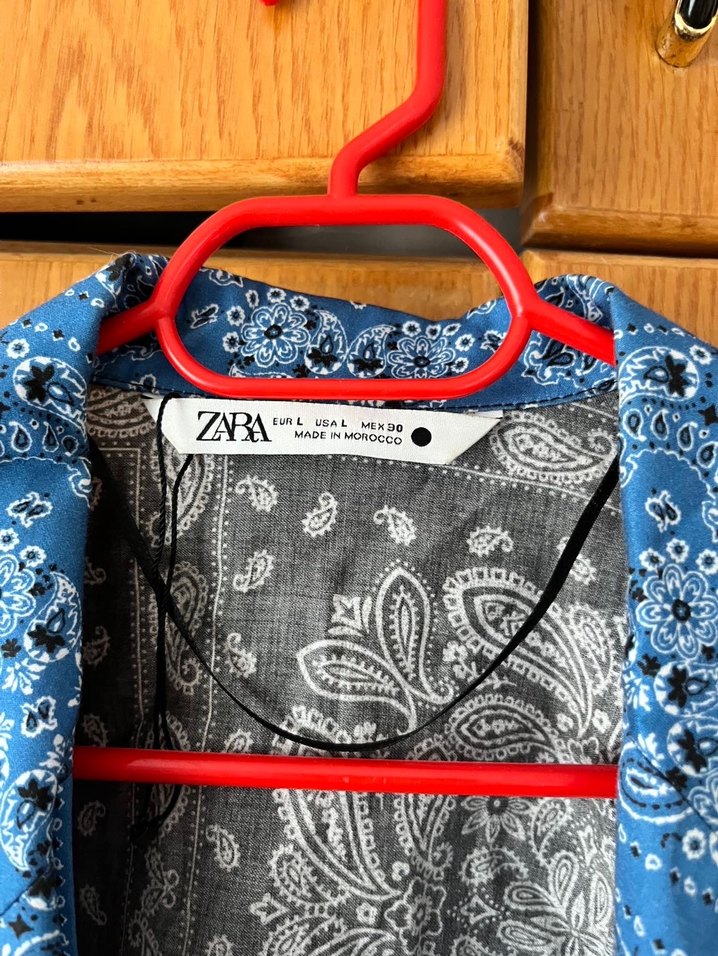 Uzun Kol Düğmeli Mavi Siyah Ceket - Görsel 4