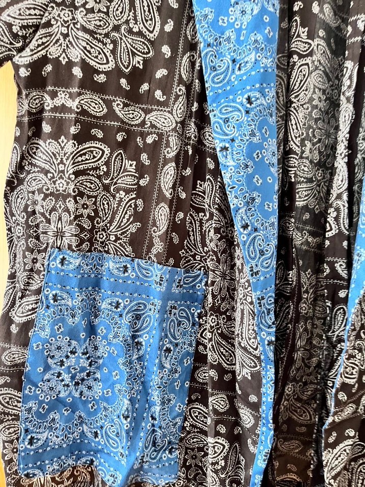 Uzun Kol Düğmeli Mavi Siyah Ceket - Görsel 3