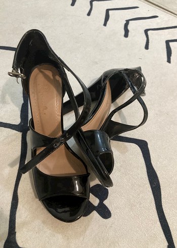 Kadın Siyah Rugan Topuklu Ayakkabı - Görsel 4