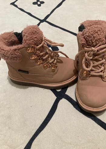 Kızlar için Pembe Süet Kürklü Bot - Görsel 3