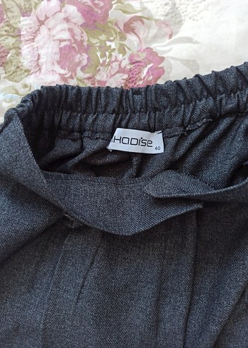 Düğmeli Gri Vintage Kadın Pantolon - Görsel 3