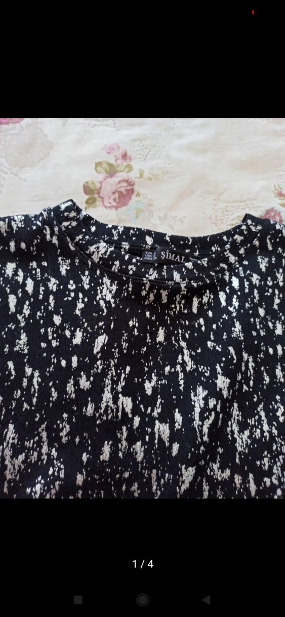 Kadın Siyah Gri Pliseli Kısa Bluz - Görsel 4