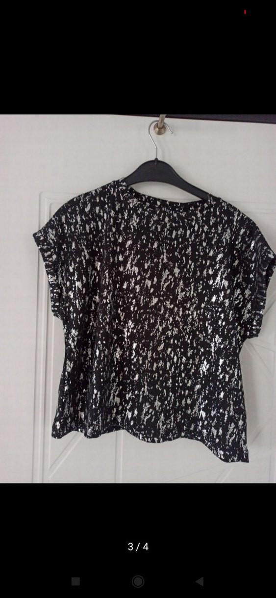 Kadın Siyah Gri Pliseli Kısa Bluz - Görsel 2