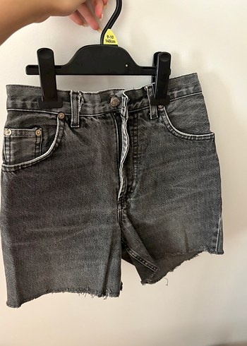 Gri Denim Şort Bol Kesim