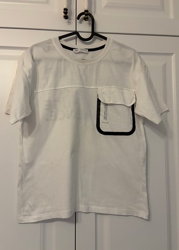 Erkek çoçuk Zara Beyaz Pamuklu Kısa Kollu Tişört