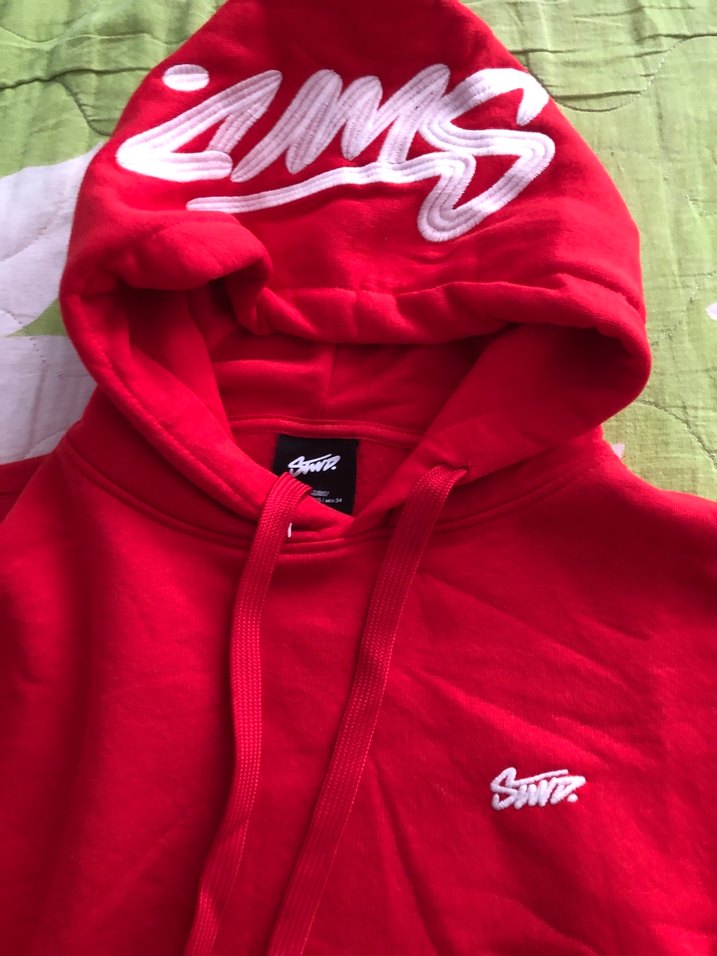 Kırmızı Kapüşonlu Fermuarlı Sweatshirt - Görsel 2