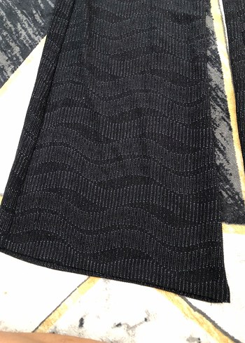 Koton Siyah Yılan Desenli Pileli Kadın Kumaş Pantolon