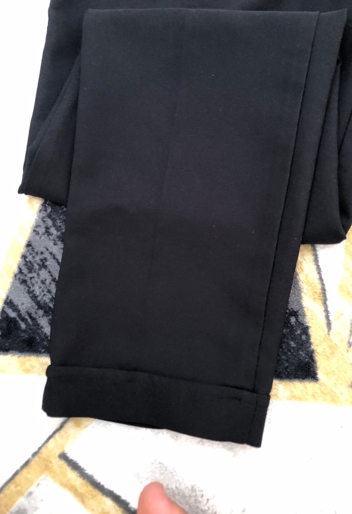 Kadın Siyah Bel Detaylı Rahat Kumaş Pantolon - Görsel 2