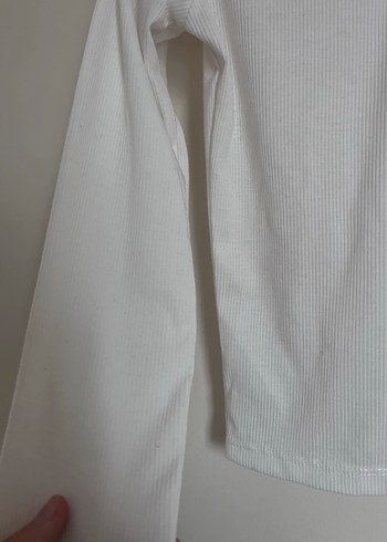 Düğmeli Beyaz Kadın Uzun Kollu Gömlek - Görsel 2