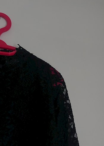 Dantelli Siyah Gotik Kadın Bluz - Görsel 3