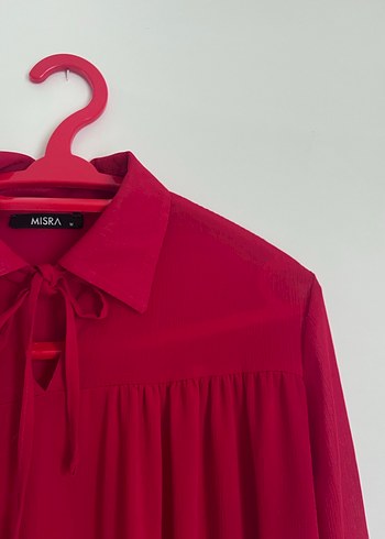 Bordo Uzun Kollu Fırfırlı Bohem Tunik - Görsel 4