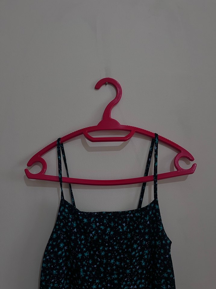 Çok Renkli Uzun Askılı Rahat Elbise - Görsel 4