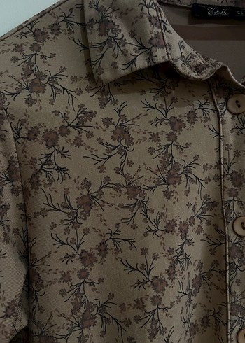 Bej Uzun Kollu Bohem Elbise - Görsel 3