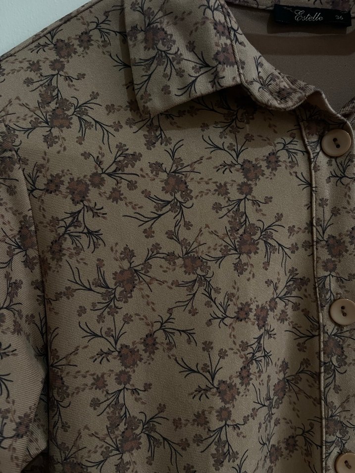 Bej Uzun Kollu Bohem Elbise - Görsel 3