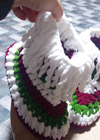 Renkli Örgü Kız Ev Terliği - Görsel 3