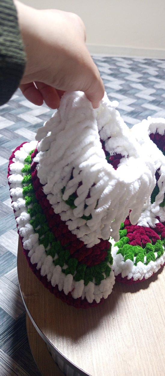 Renkli Örgü Kız Ev Terliği - Görsel 3