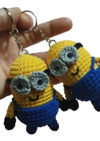 Renkli Sarı Amigurumi Minyon Anahtarlık - Görsel 2