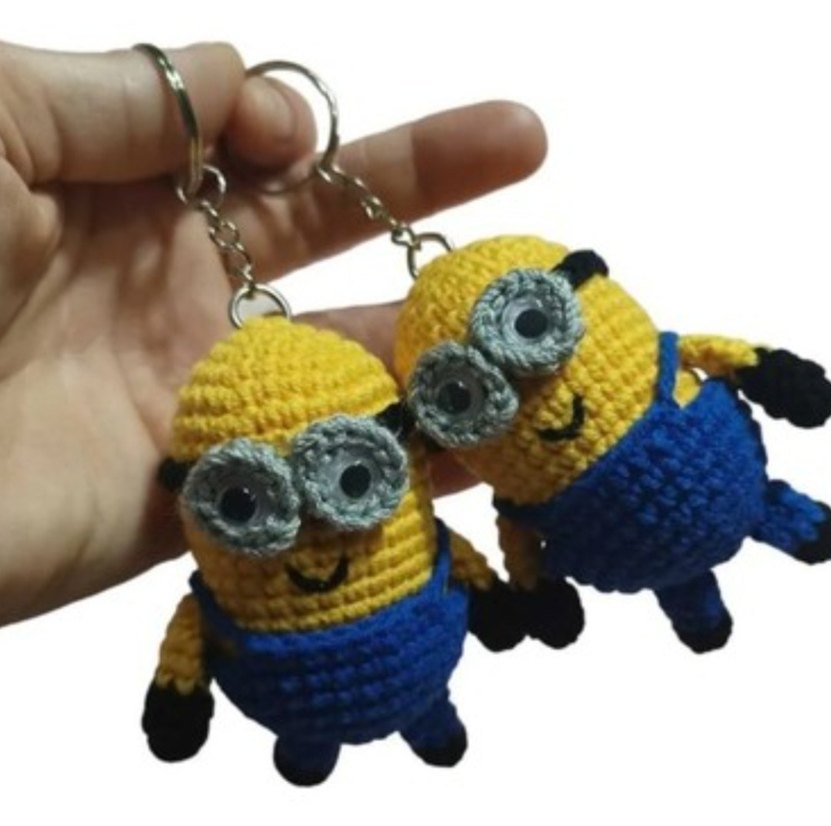 Renkli Sarı Amigurumi Minyon Anahtarlık - Görsel 2