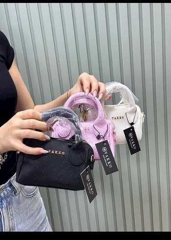 Pembe Baskılı Kadın El Çantası Velcro Kapamalı