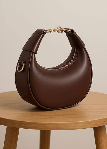Kahverengi Deri Minimalist Kadın Çanta