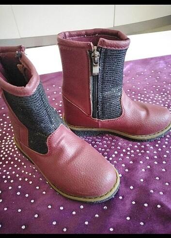25 Beden bordo Renk Çocuk botu 
