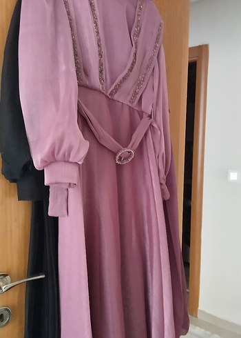 Pembe Drapeli Uzun Abiye Elbise - Görsel 3