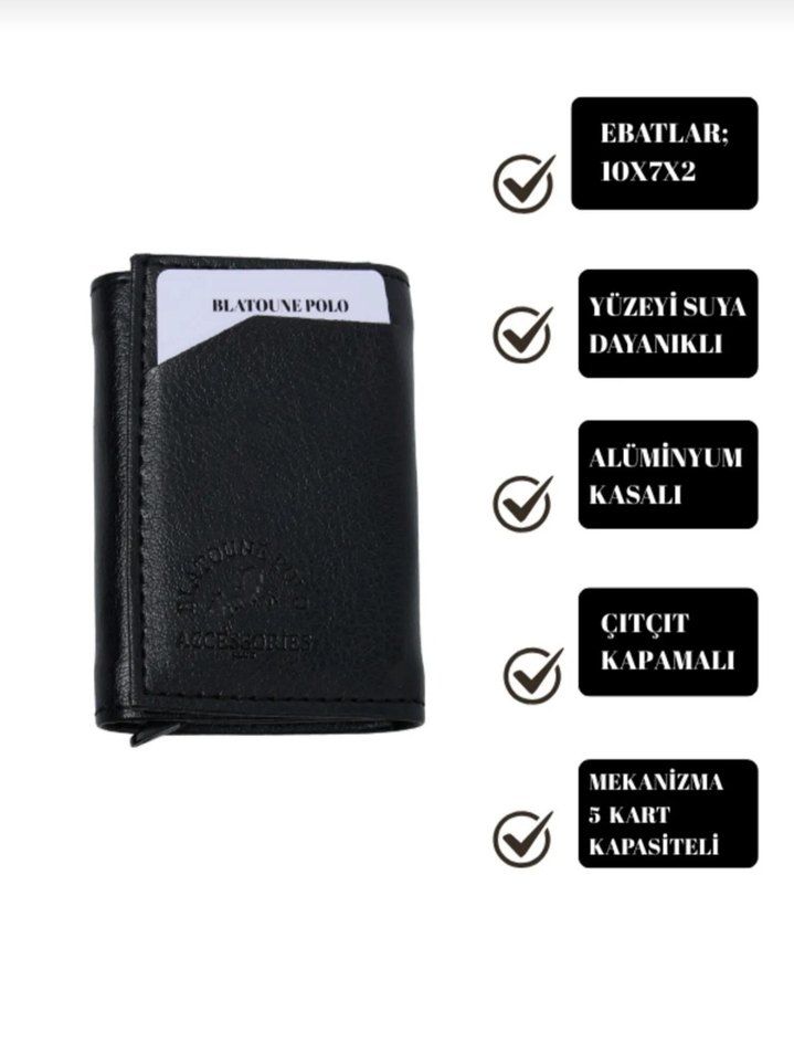 Blatoune Polo Rfid Korumali Deri Erkek Otomatik
Mekanizma Cüzdan - Görsel 4