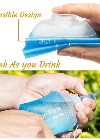 Mavi Katlanabilir Su Şişesi 150 ml - Görsel 6