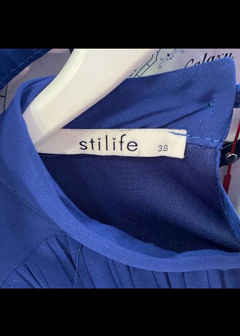 Lacivert Uzun Pilili Kadın Elbise - Görsel 2