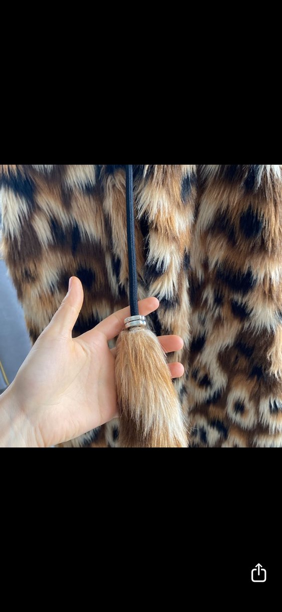 Kahverengi Leopar Desenli Uzun Peluş Yelek - Görsel 3