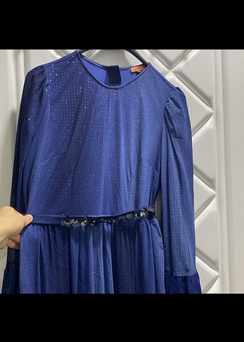 Kayra Kadın Uzun Lacivert Abiye Elbise - Görsel 2