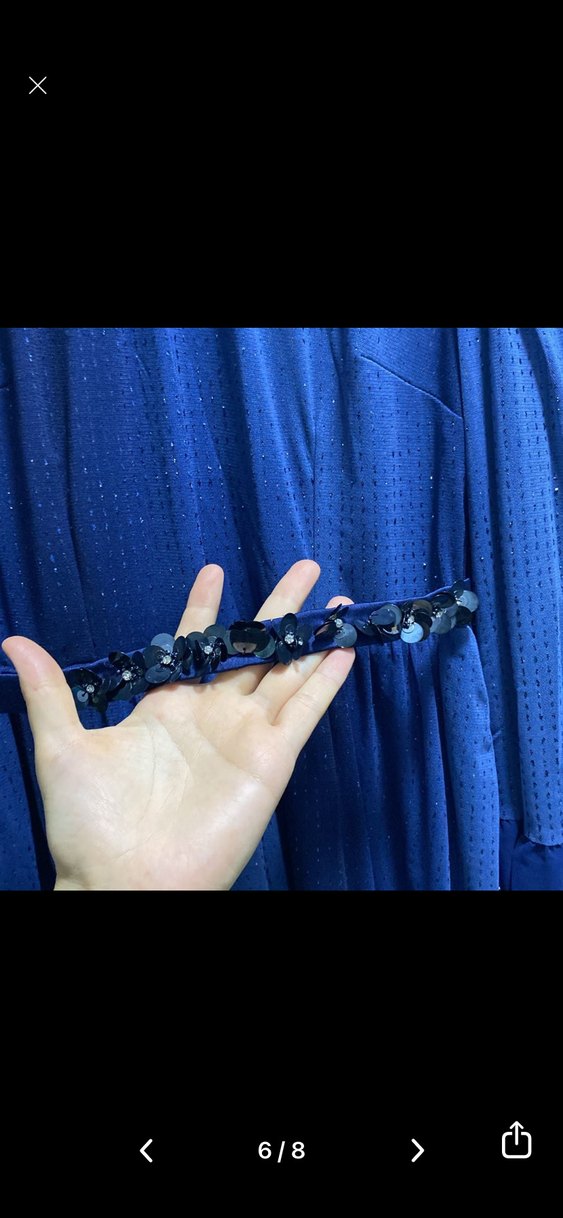 Kayra Kadın Uzun Lacivert Abiye Elbise - Görsel 4